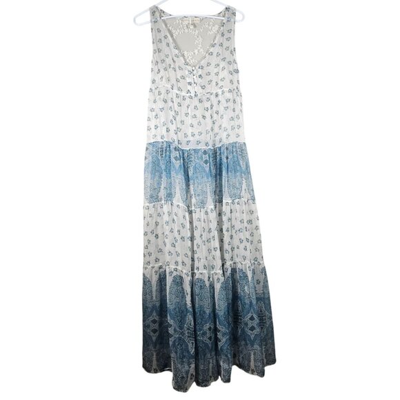 Johnny Was 4 Love & Liberty Silk Maxi Med Dress Boho Quiet Luxury Fairy Layered - Picture 3 of 13